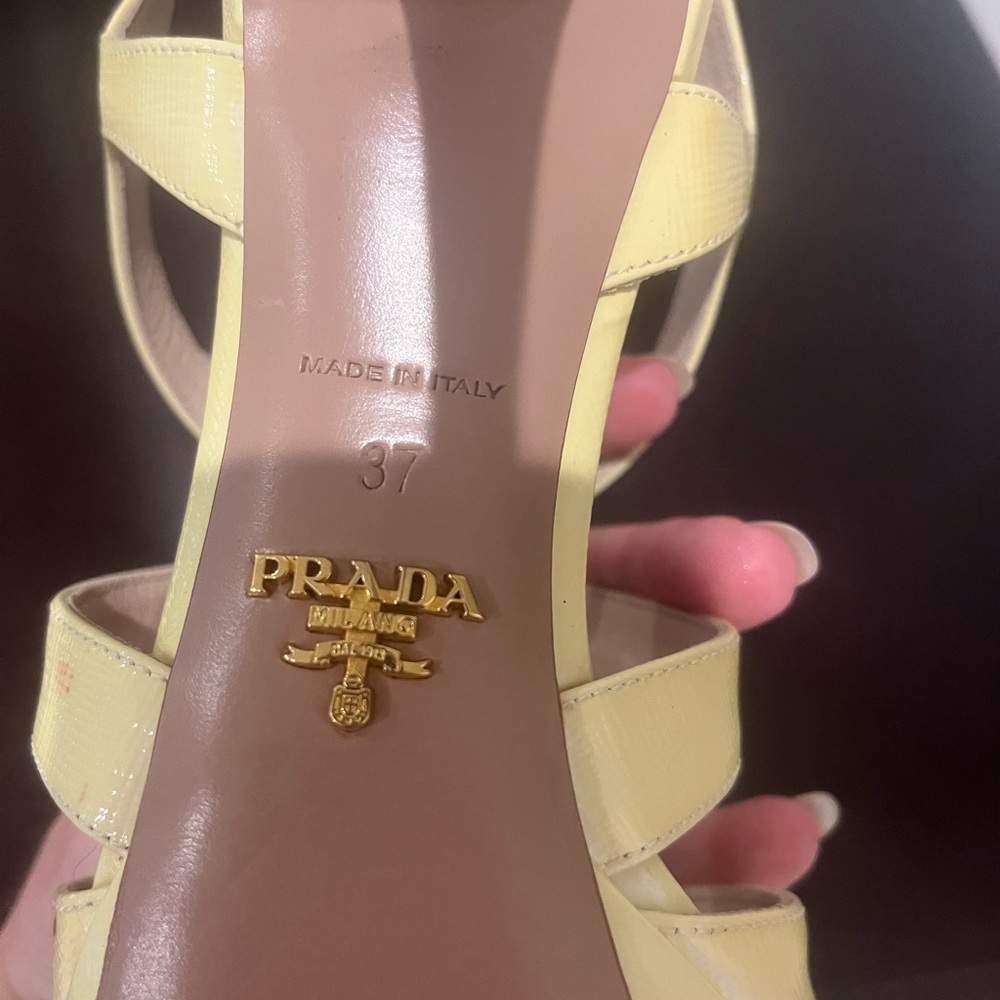 Prada Yellow Heeled Shoes